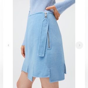 NWT Ganni Baby Blue Wool Paneled Skirt - Size Medium / US 6-8 / EU 38